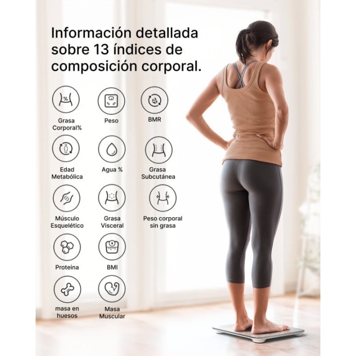 Renpho Elis Aspire C Báscula de Baño Inteligente Blanco