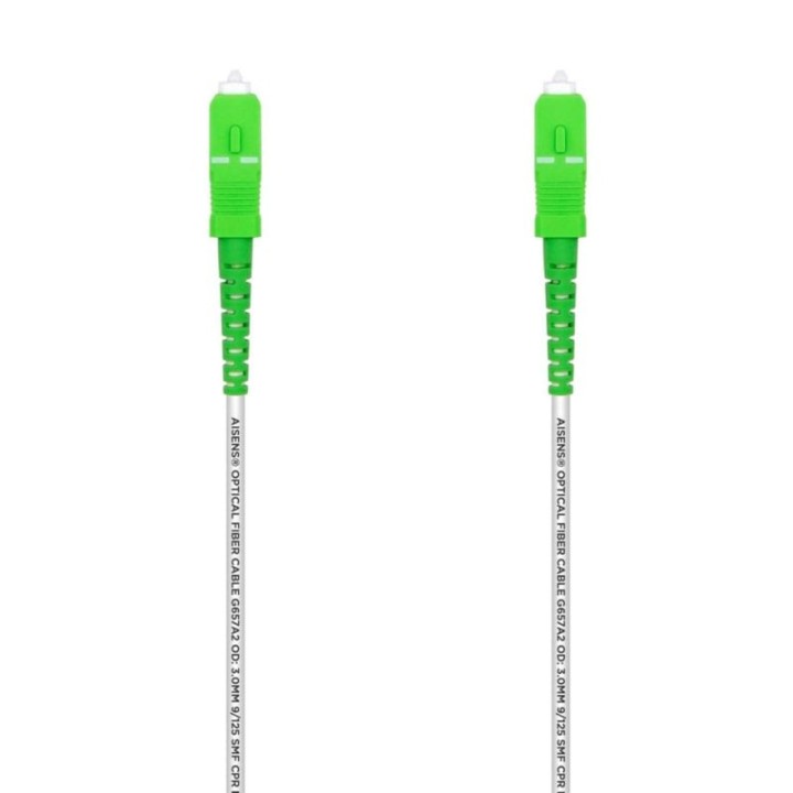 Aisens Cable Fibra Óptica Latiguillo G657A2 3.0 9/125 SMF Simplex CPR DCA LSZH, SC/APC-SC/APC 2.0M