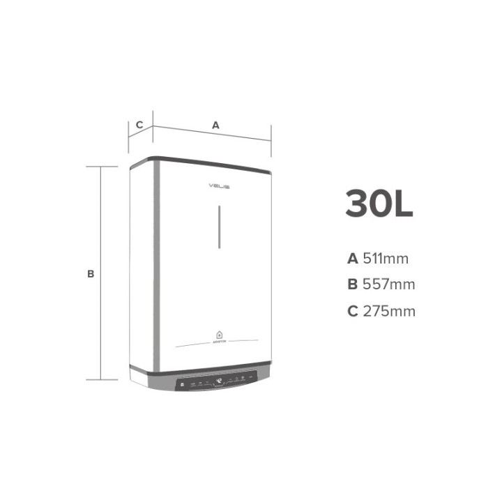 Ariston Velis Pro WiFi Termo Eléctrico Inteligente Vertical/Horizontal 30L A