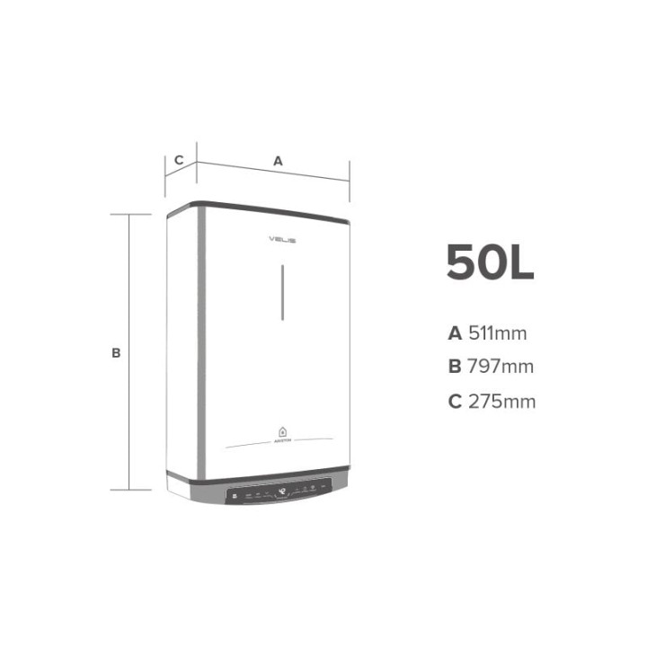 Ariston Velis Pro WiFi Termo Eléctrico Inteligente Vertical/Horizontal 50L B