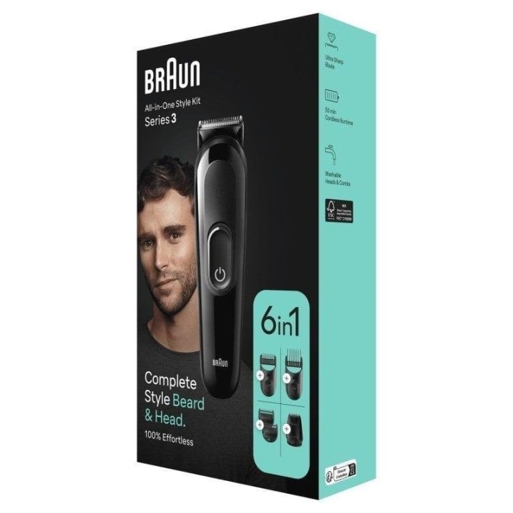 Cortapelos Multifunción Braun MGK3410 Inalámbrico 1-21mm 50min 4 Peines Lavable Precisión
