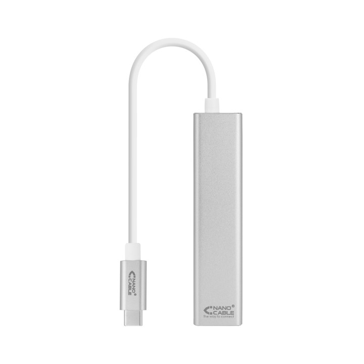Nanocable 3xUSB-C 3.0 a RJ45 15cm Plata (10.03.0404)