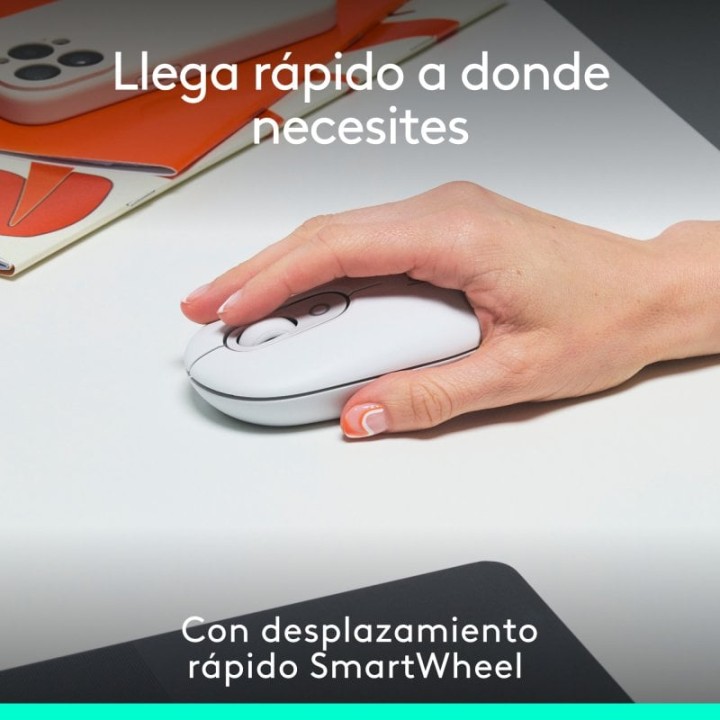 Logitech Pop Mouse Ratón Inalámbrico Compacto con Función de Emojis Personalizables Blanco