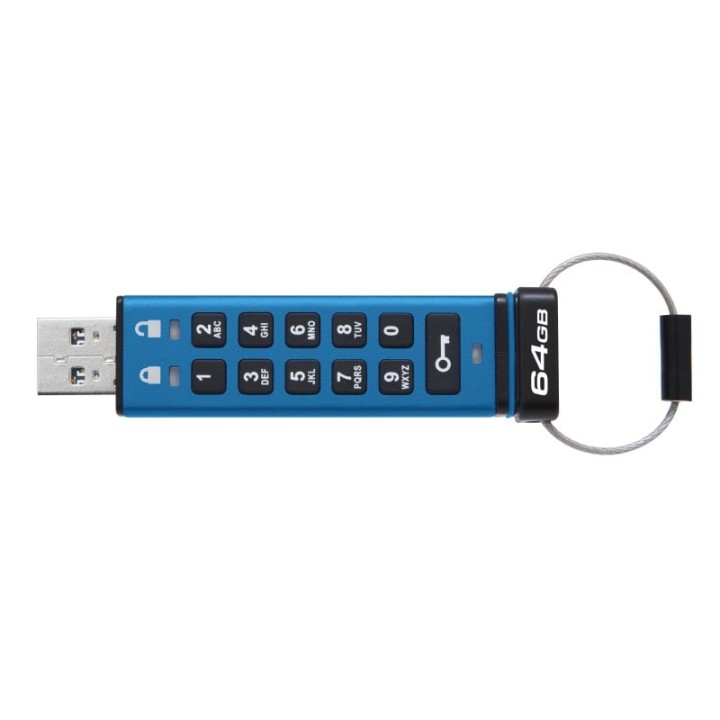 Kingston IronKey Keypad 200 Memoria USB 64GB USB 3.2 Azul