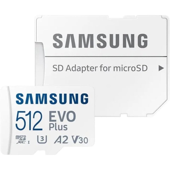Samsung EVO Plus MicroSDXC 512GB UHS-I U3 V30 Clase 10 + Adaptador SD