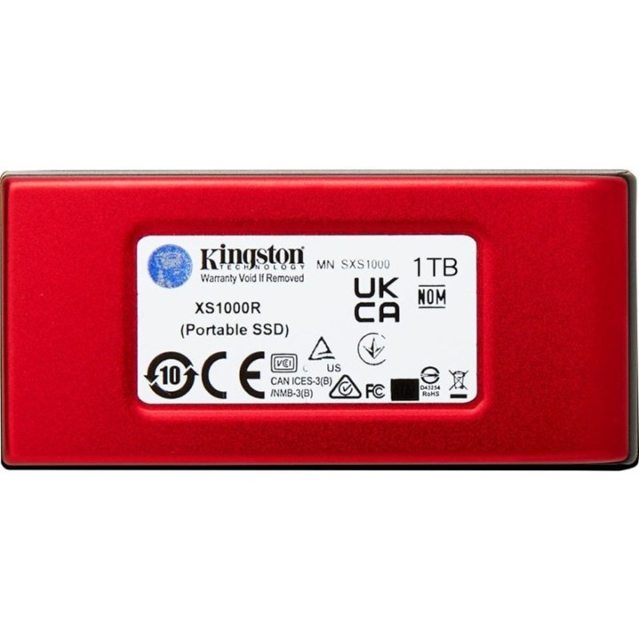Kingston XS1000 Disco SSD Externo 1TB USB 3.2 Rojo