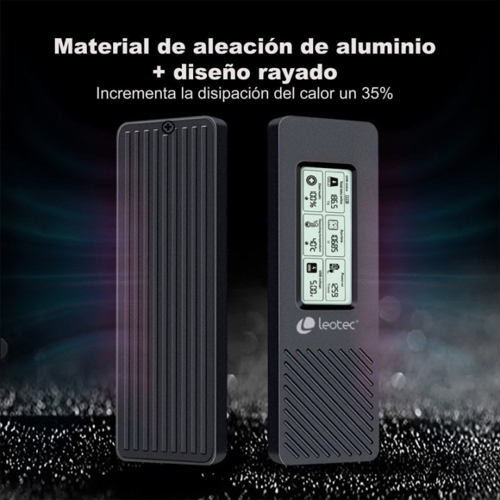 Leotec Caja Externa para Discos M.2 NVME con Panel LCD
