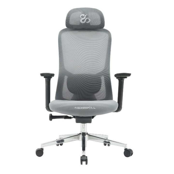 Newskill Nue Silla Gaming Ergonómica Malla Transpirable con Soporte Lumbar Gris