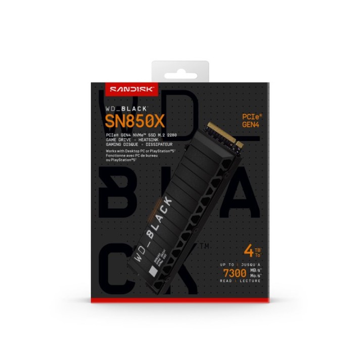 WD Black SN850X 4TB Disco SSD 7300MB/S con Disipador NVMe PCIe 4.0 M.2 Gen4 16GT/s