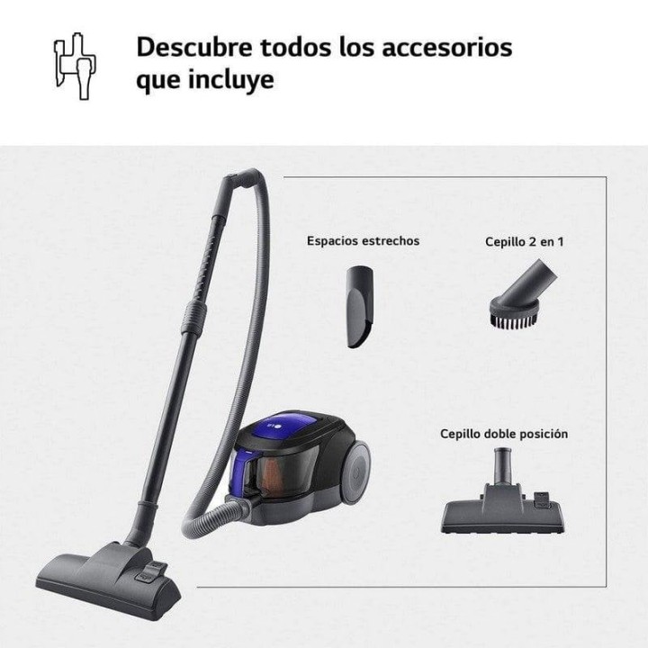 LG VC5506NHTB Aspiradora Trineo Ciclónica sin Bolsa 650W Negra/Azul