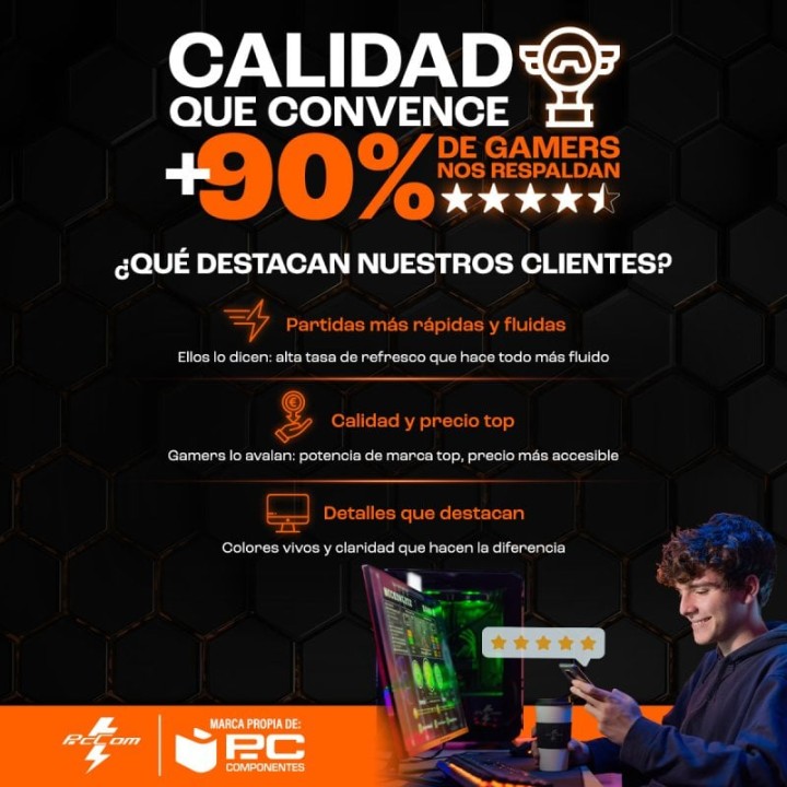 PcCom Elysium Monitor gaming 23.6" VA FHD 180Hz Adaptive Sync Curva
