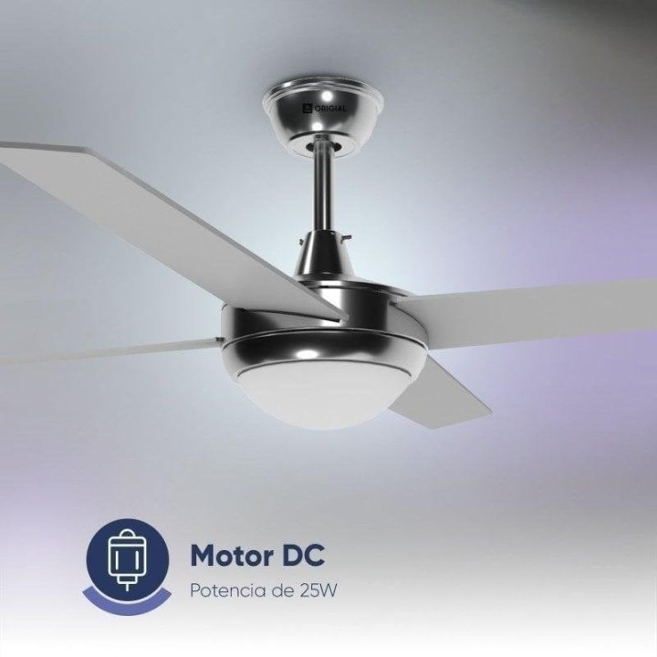 Origial AIRBLISS CEILING 25WIN WIFI Ventilador de Techo 106 cm Motor DC 25W con Luz y WIFI Inox