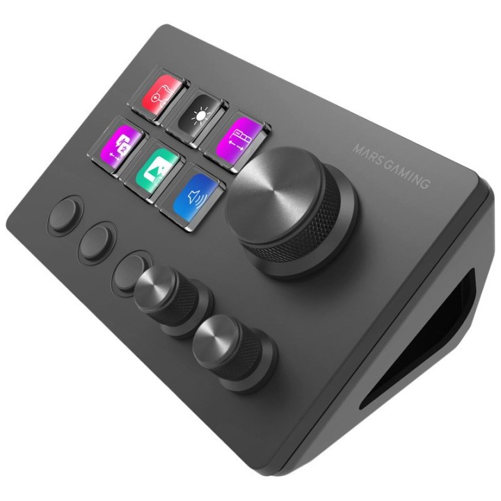 Mars Gaming MSD-TWO Control Deck Compacto 6 Teclas LCD Personalizables 3 Ruedas Windows MacOS Negro