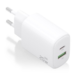 Cargador Pared AISENS Usb-C/Usb-A 20W Blanco(A110-0909)