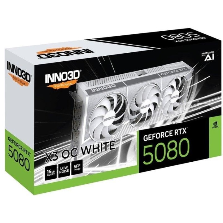 INNO3D GeForce RTX 5080 X3 OC 16GB GDDR7 Reflex 2 RTX AI DLSS4 Blanca