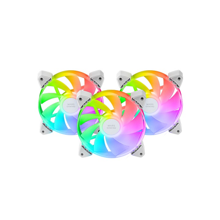 Ventilador Mars Gaming ARGB 3x120mm Blanco (MF3ARW)