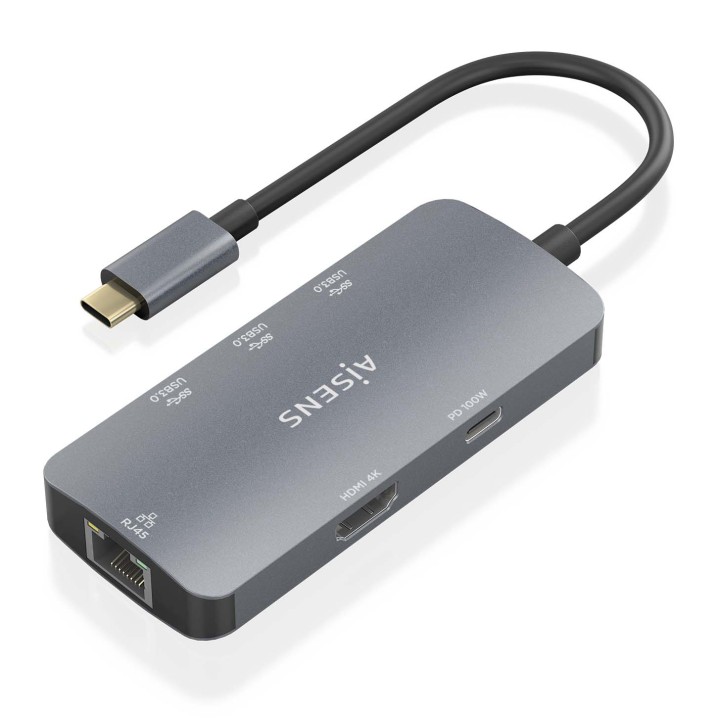 Dock AISENS USB-C a HDMI/USB/PD Gris (ASUC-6P019-GR)