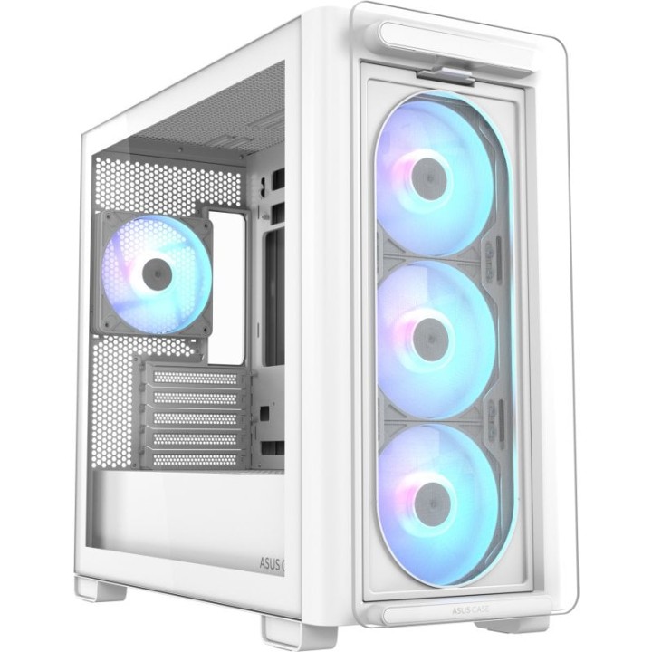 ASUS A23 PLUS Micro-ATX ARGB Cristal Templado USB-C 3.2 Blanco