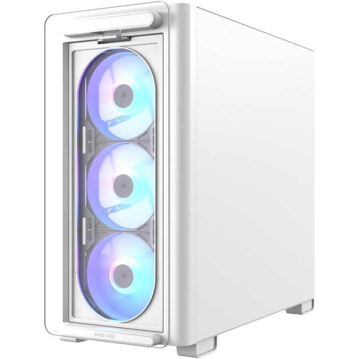 ASUS A23 PLUS Micro-ATX ARGB Cristal Templado USB-C 3.2 Blanco