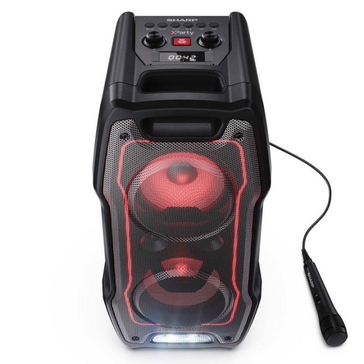 Sharp XParty Sing Altavoz para Fiestas Portátil Bluetooth con Micrófono y Luz RGB 180W Negro