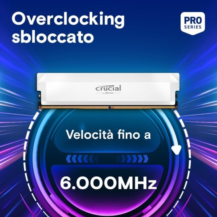 Crucial Pro OC DDR5 6000MHz 32GB 2x16GB CL36 Intel XMP 3.0 y AMD EXPO Blanca
