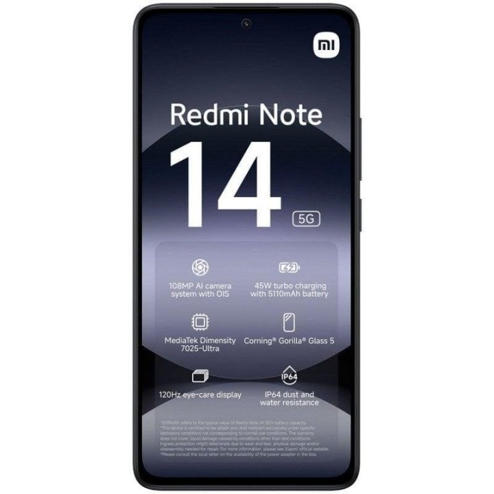 Xiaomi REDMI Note 14 5G 6GB 128GB 6.67" Negro Medianoche