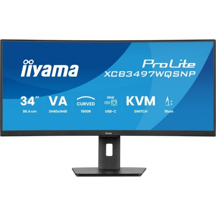 iiyama ProLite XCB3497WQSNP-B1 34" VA CURVO UWQHD 120Hz USB-C DOCK 96W Altavoces Altura Ajustable