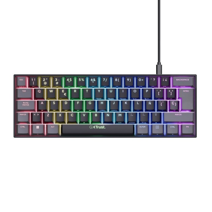 Trust GXT 867 Acira 60 Teclado Gaming Mecánico 60% RGB Switch Outemu Red Negro