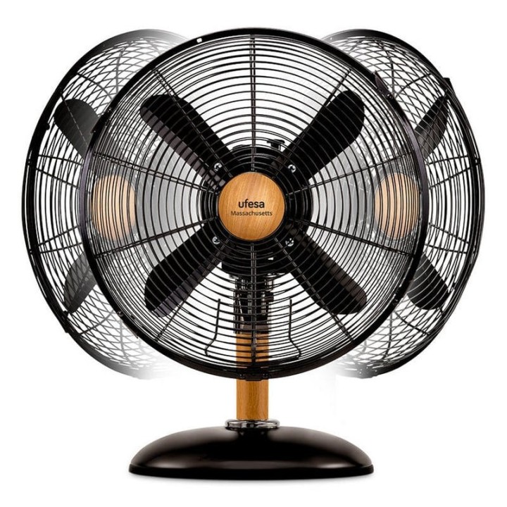 Ufesa Masachusets Mini Ventilador de Sobremesa 30cm 40W Negro/Madera