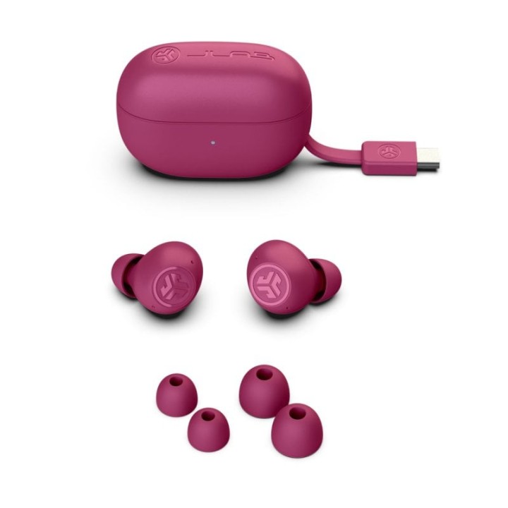 JLab Go Pop ANC Auriculares Bluetooth TWS con Cancelación Activa de Ruido Fucsia