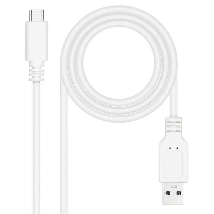 Nanocable USB-C/M a USB-A/M Blanco (10.01.2101-L150-W)