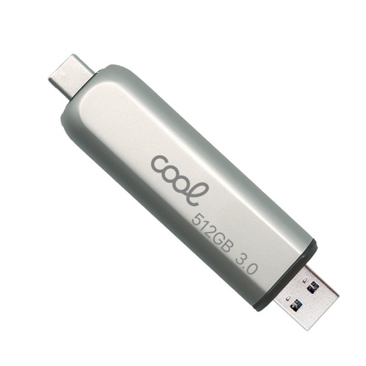 Cool Pen Drive USB 3.0 512GB Tipo-C / USB (2 en 1) Plata