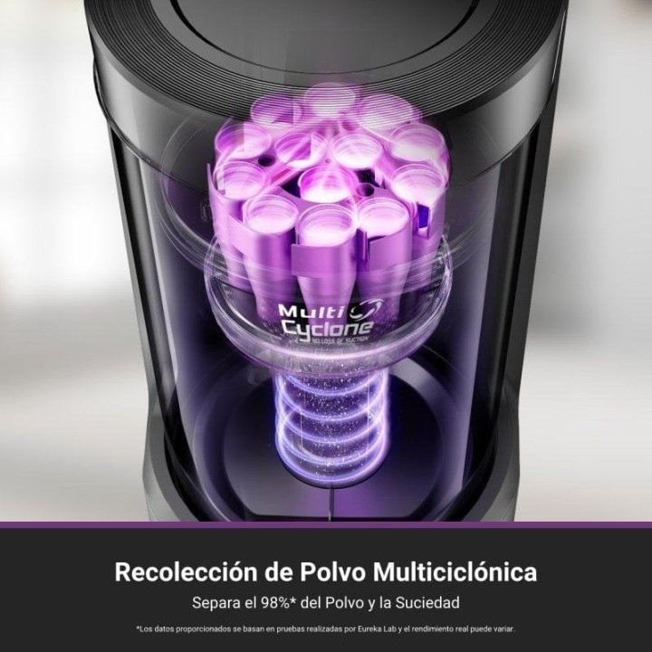 Eureka E20 Plus Robot Aspirador Con Autovaciado Evita Obstáculos Para Alfombras Y Mascotas Negro