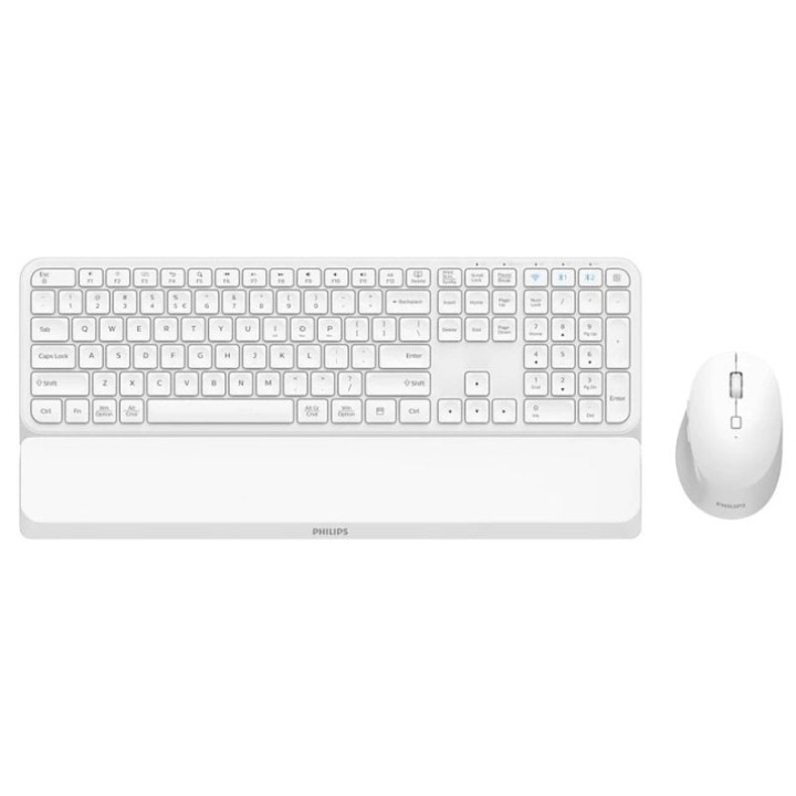 SPT6607W/16 Combo Teclado y Ratón Inalámbrico 2,4 GHz Bluetooth Teclas de Perfil Bajo Blanco