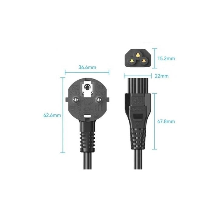 Vention ZCKBAC Cable Alimentación IEC C5 1.8m Negro