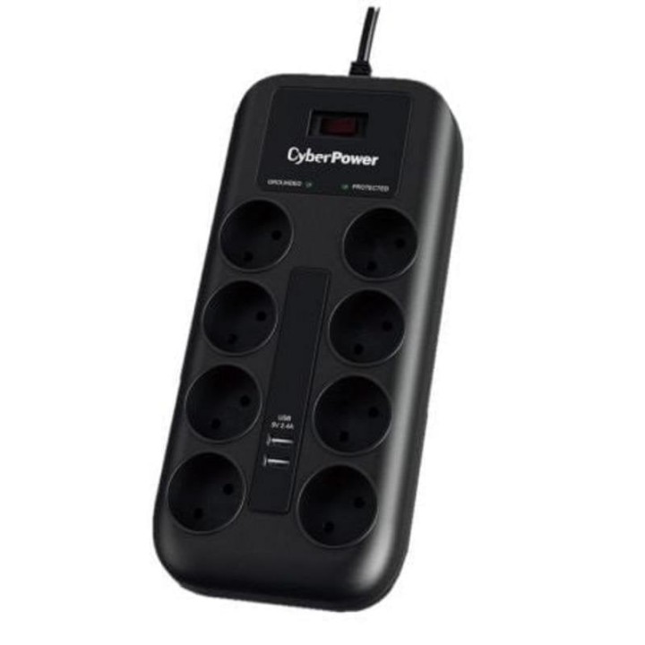 CyberPower P0820SUF0-DE Regleta 8 Tomas Schuko 2 USB 1.8m Negra