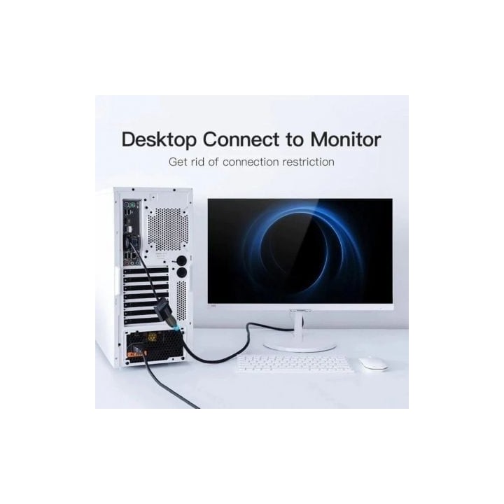 Vention ACNBD Cable Conversor VGA Macho a HDMI Hembra 1080P 50cm Negro
