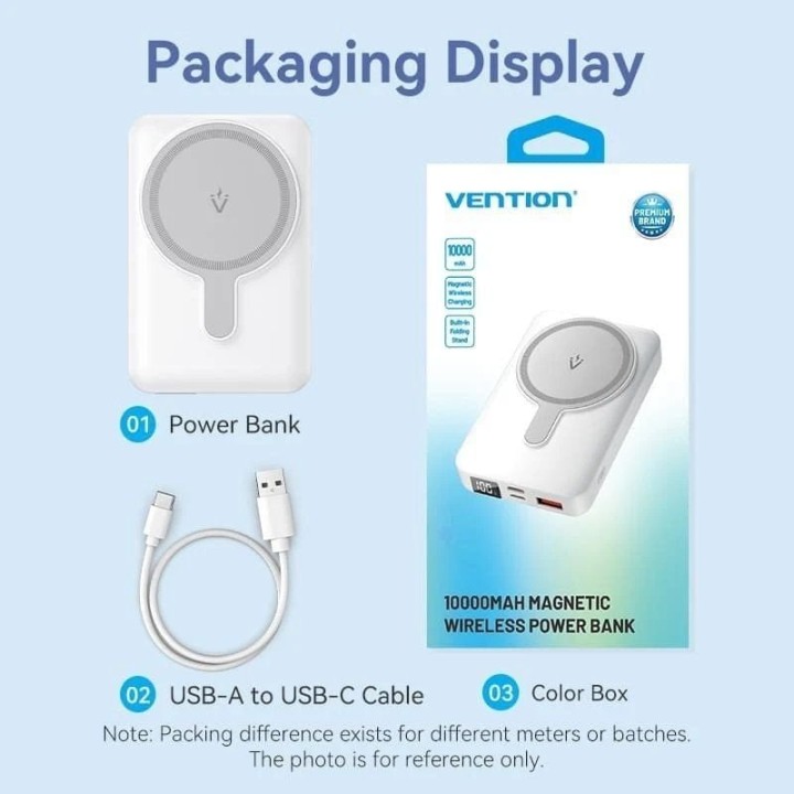 Vention FHTW0 PowerBank 10000mAh Magnetic Inalámbrico Blanco