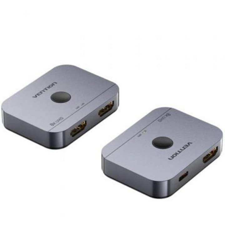 Conmutador HDMI Bidireccional Vention AKPH0 8K 2.1 USB Tipo C Aluminio Gris 1m