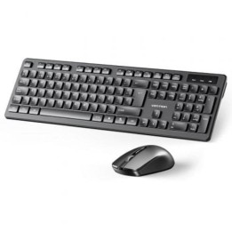 Teclado Vention KTD de membrana inalámbrico con ratón 2.4GHz negro