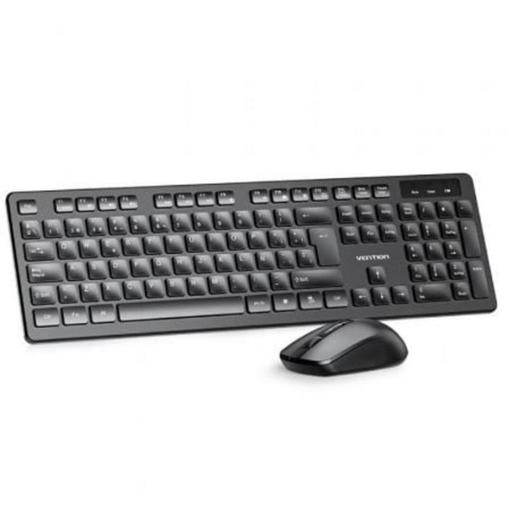 Teclado Vention KTD de membrana inalámbrico con ratón 2.4GHz negro