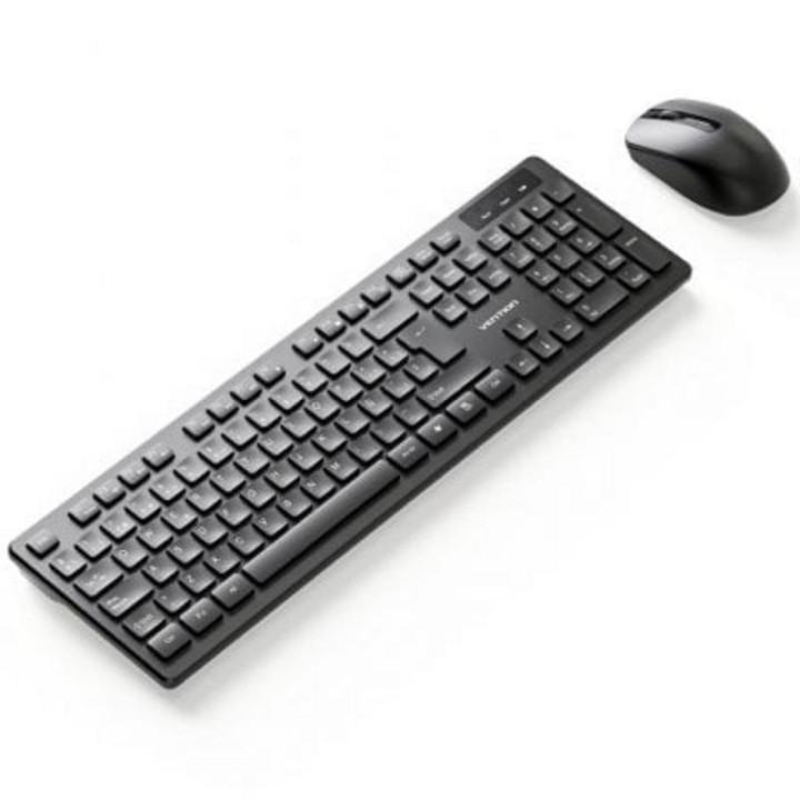 Teclado Vention KTD de membrana inalámbrico con ratón 2.4GHz negro