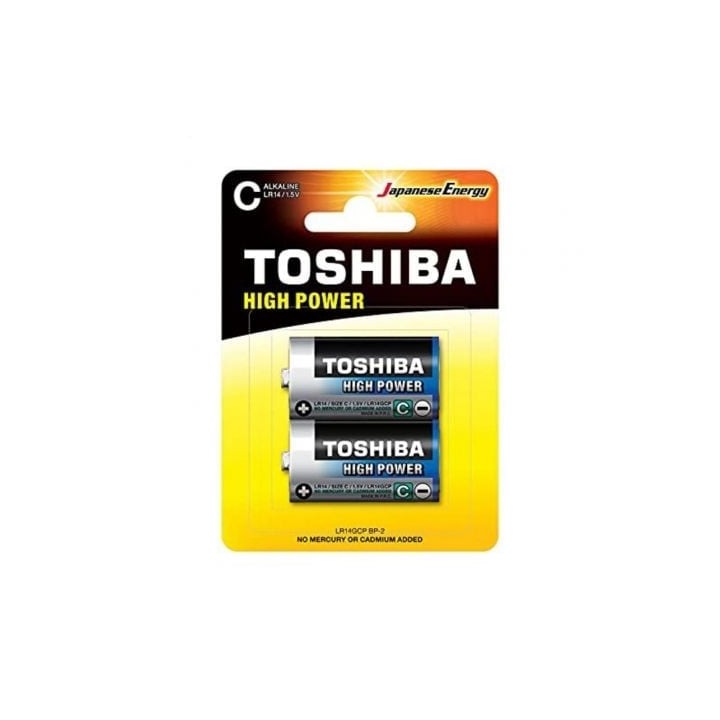 Pila C Toshiba LR14 1.5V Alcalina Pack 2 Unidades Alta Potencia y Larga Vida
