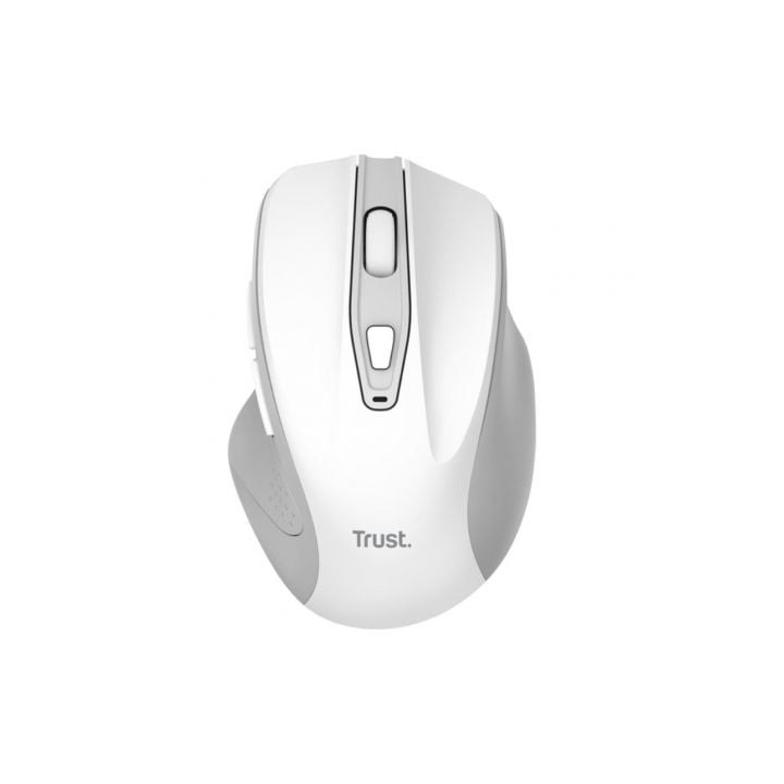 Ratón Trust inalámbrico 2200 DPI Silent Grip 5 botones ergonómico blanco