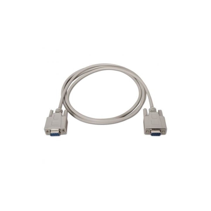 Cable serie RS232 AISENS A112-0066 DB9 Hembra a DB9 Hembra 1.8m Beige hasta 1.6Mbps