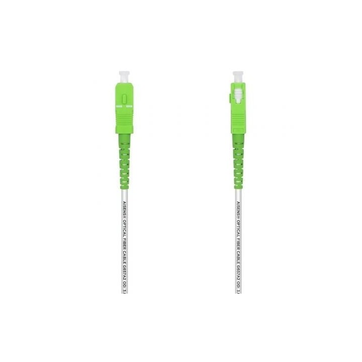 Cable fibra óptica AISENS A152-0498 SC/APC-SC/APC 10m G657A2 monomodo blanco LSZH