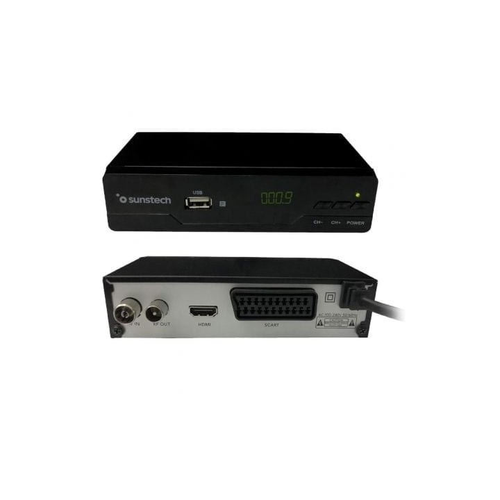 Receptor Sunstech DTB210HD2 DVB-T2 Full HD compacto USB Grabación HDMI