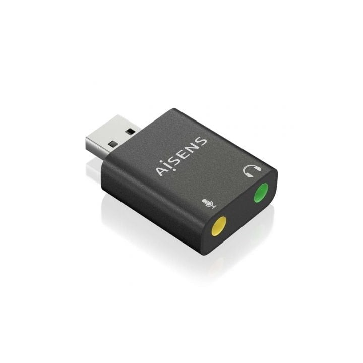 Tarjeta de Sonido AISENS A106-0768 USB-A Conversor Audio 16/24bit Plug&Play Negro