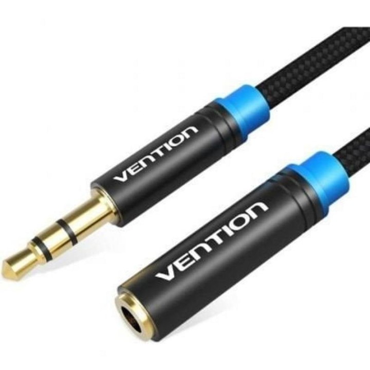Cable Audio Extensión Vention VAB-B06-B200-M 3.5mm Macho-Hembra 2m Negro