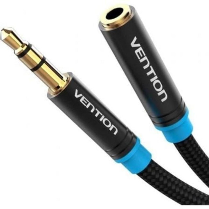 Cable Audio Extensión Vention VAB-B06-B200-M 3.5mm Macho-Hembra 2m Negro